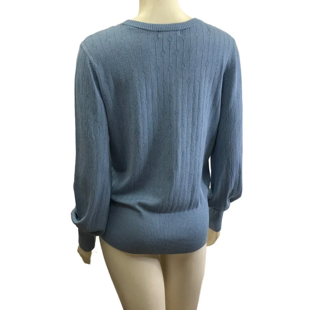 DESIGN 365 WOMEN'S BUTTON FRONT HENLEY PULLOVER SWEATER SIZE L NEW‎ WITH TAG